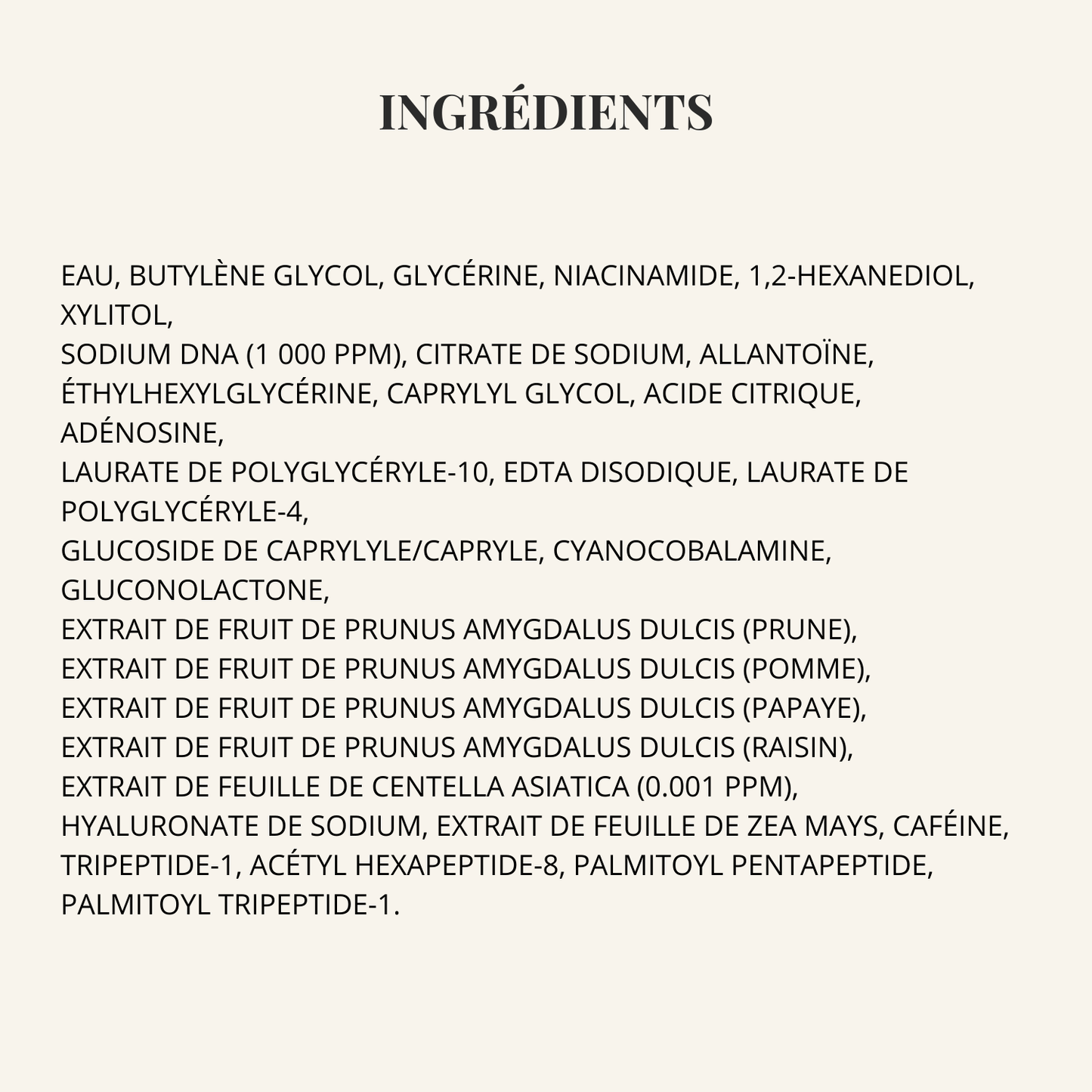 Soin visage anti-âge lotion aux peptides