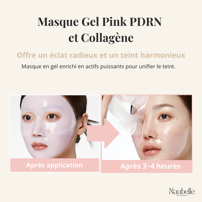 Soin complet (4 masques, Sérum & Lotion tonique) au Pink PDRN et collagène